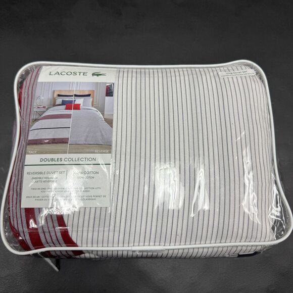 Lacoste Home King 3PC Milady Reversible Duvet Cover And Shams Set - Picture 3 of 11